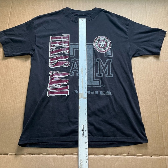 Texas A&M University Aggies T Shirt Black NCAA College Men's L Single Stitch Vtg - Picture 5 of 5